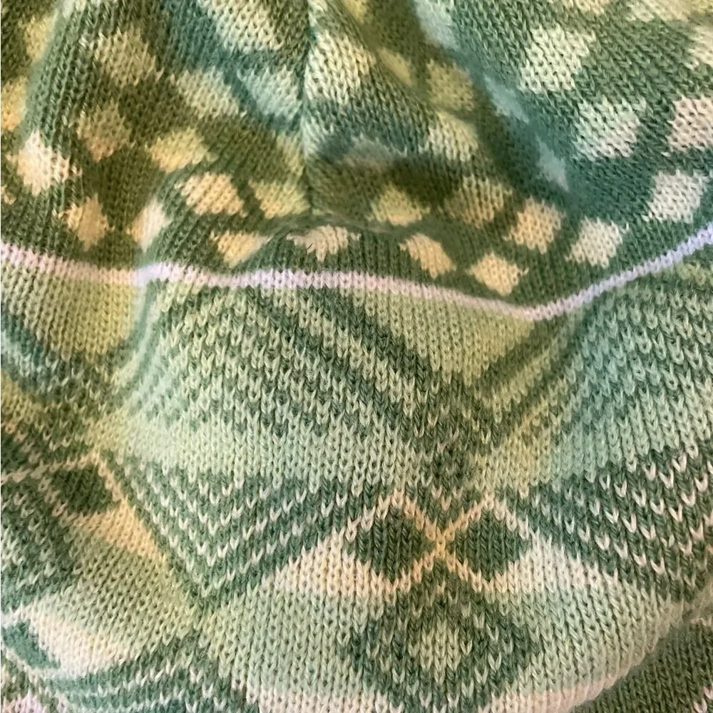 LL Bean Fleece Lined Winter Hat Girls Size Large Green